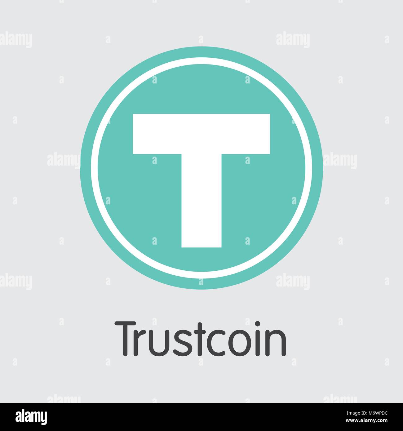 Trustcoin Blockchain Cryptocurrency. Vector TRST Icona Web. Illustrazione Vettoriale