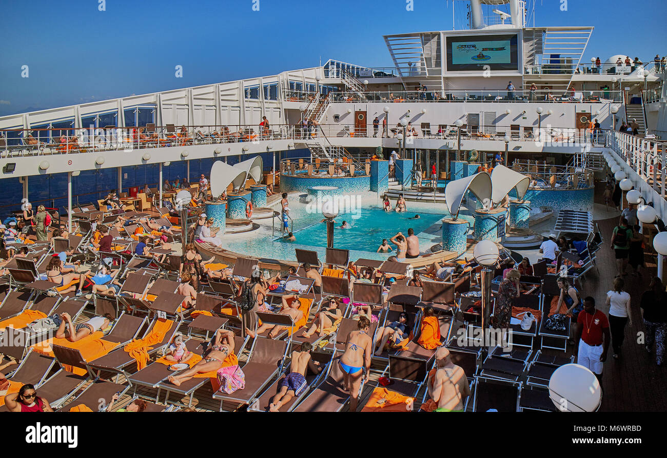 MSC Orchestra barca , piscina, Foto Stock
