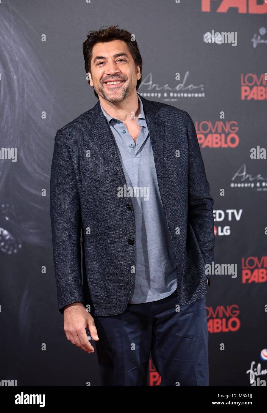 PRESENTACION MADRID PELICULA AMOREVOLE PABLO JAVIER BARDEM;JAVIER BARDEM.; 06/03/2018 Produttore Miguel Menendez de Zubillaga, direttore Fernando Leon de Aranoa con gli attori Javier Bardem , Penelope Cruz e Julieth Restrepo a photocall di " amare Pablo " film in Madrid martedì 6 marzo, 2018 CordonPress/EP888 Foto Stock