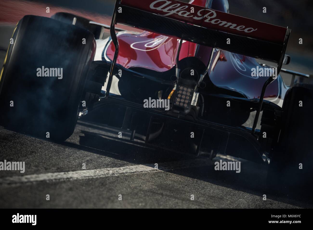 Barcellona, in Catalogna, Spagna. 7 Mar, 2018. Barcellona, Spagna. 7 Marzo, 2018: CHARLES LECLERC (MON) prende il via la sua Alfa Romeo Sauber C37 durante il giorno sei di un test di Formula Uno al Circuit de Catalunya Credito: Matthias Oesterle/ZUMA filo/Alamy Live News Foto Stock