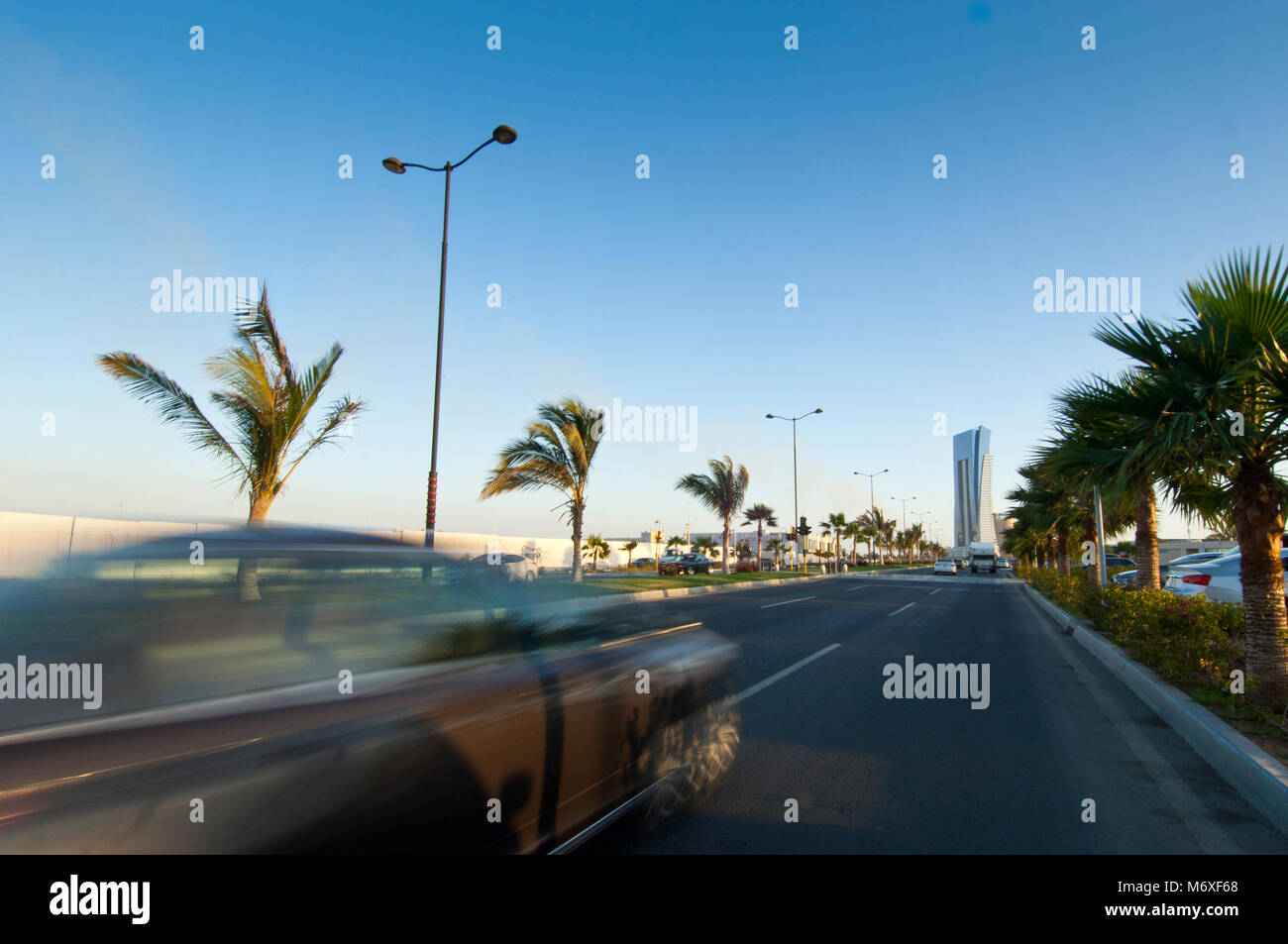 Courniche Shore Street presso il Mar Rosso in Jeddah, Arabia Saudita Foto Stock