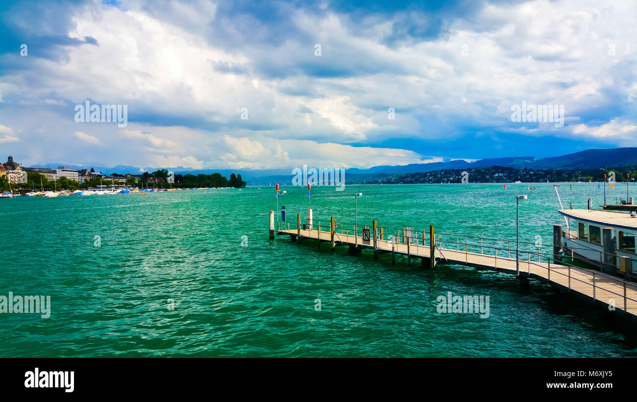 Lago di Zurigo wallpaper Foto Stock