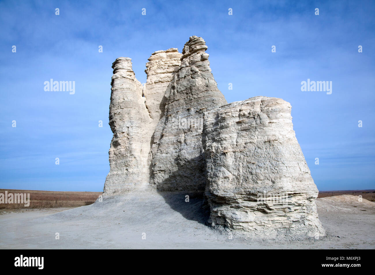 Castello di roccia in roccia del Castello Badlands, Gove County, Kansas, 2017. Foto Stock