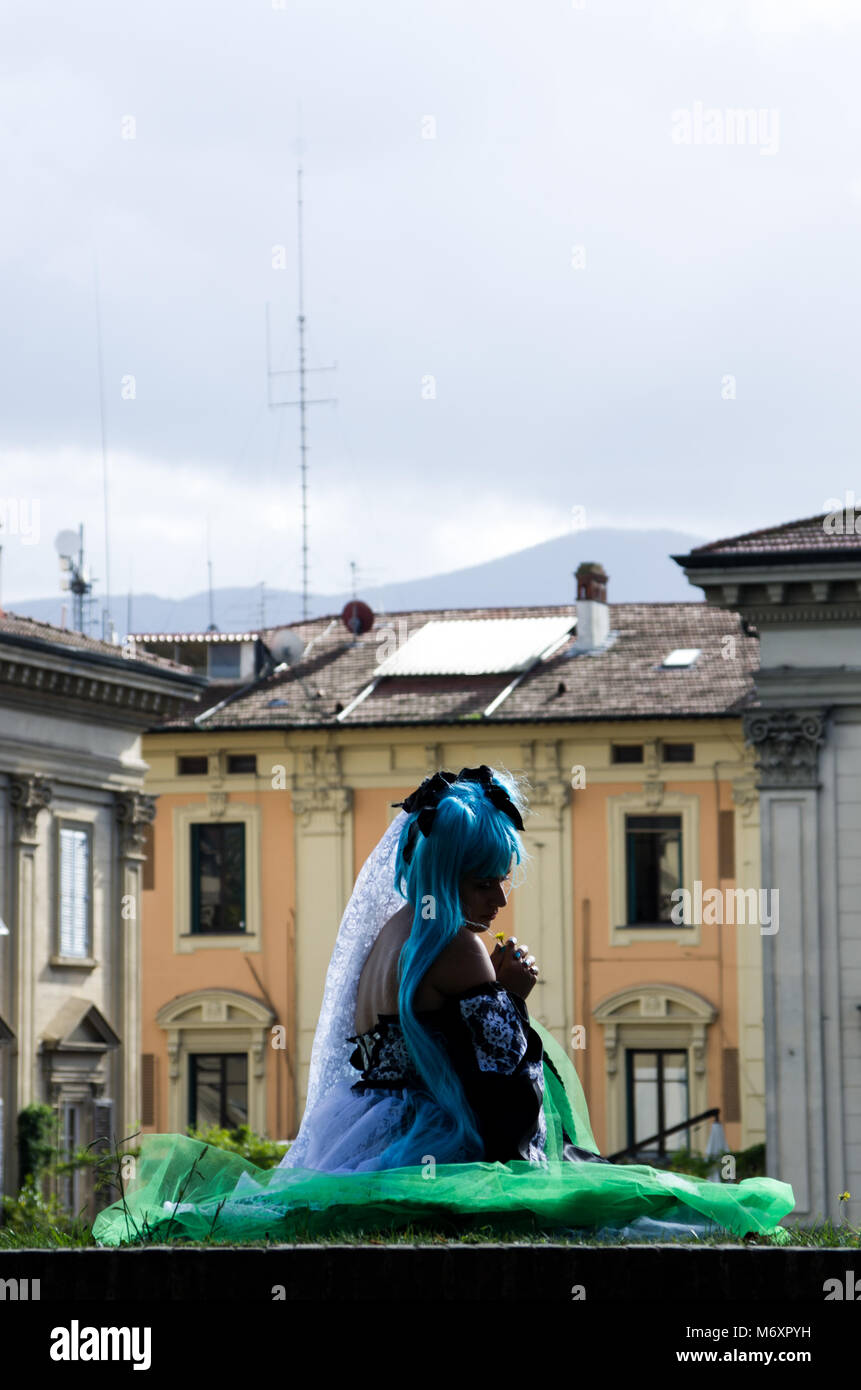 Lucca Comics Festival, persone e Cosplayers Foto Stock