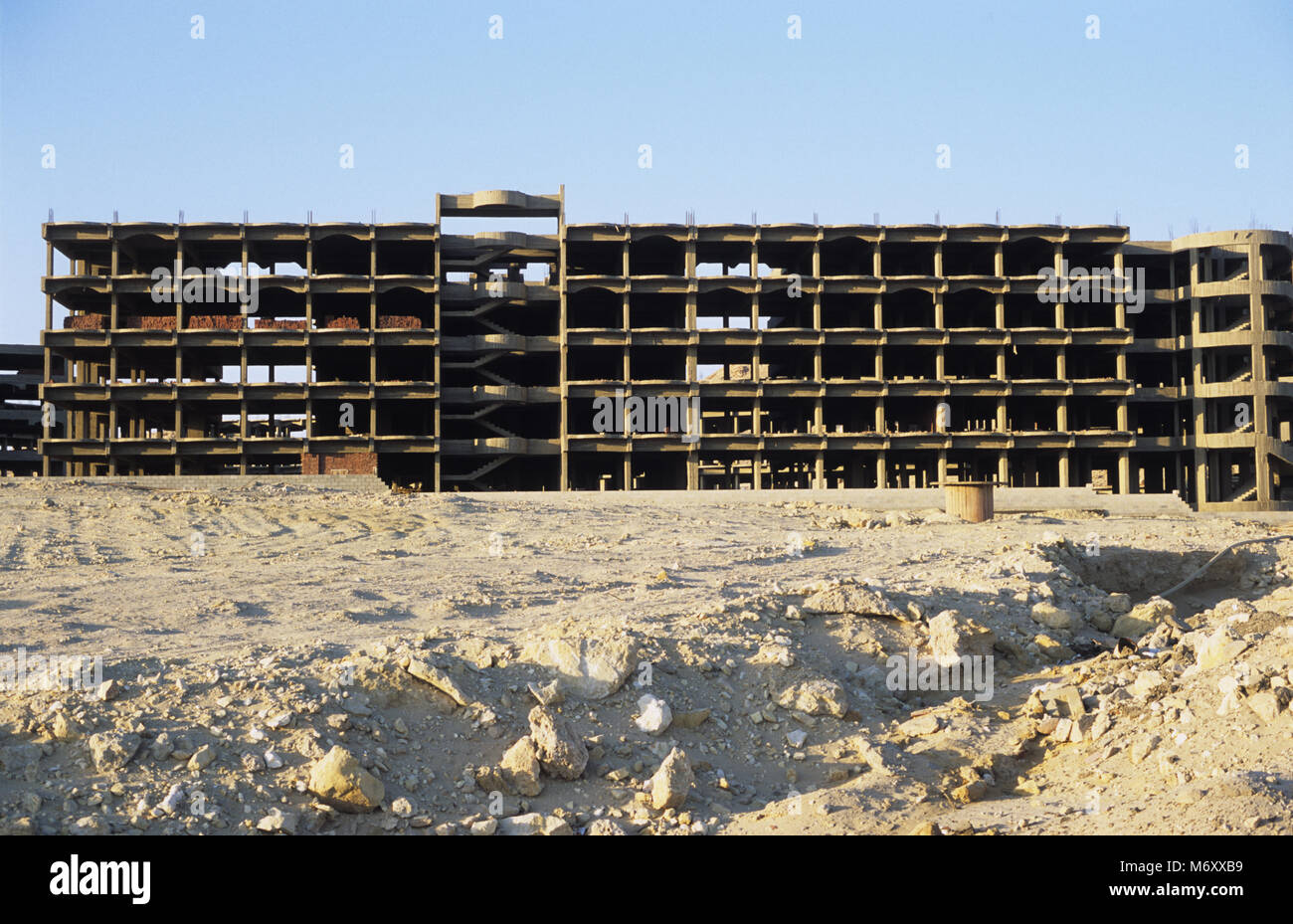 Sito di costruzione nella Red Sea Resort città di Hurghada in Egitto. Novembre 2005 Foto Stock
