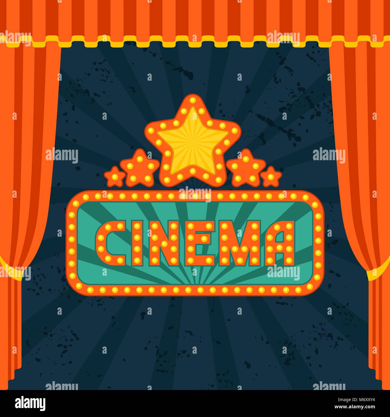 Film e cinema sfondo rétro. Illustrazione Vettoriale