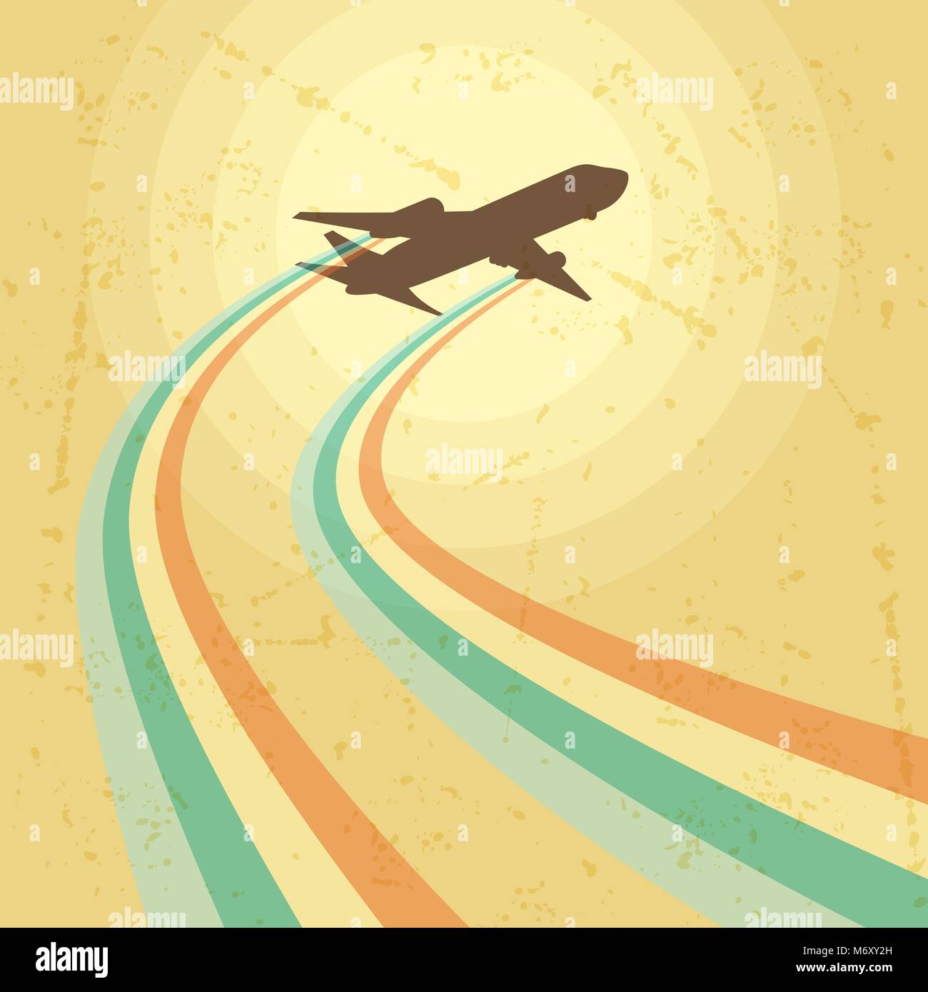 Illustrazione di aeroplano che vola nel cielo Illustrazione Vettoriale