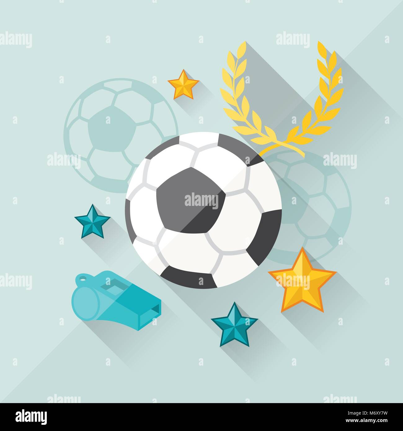 Illustrazione concetto di calcio nel piatto di stile design Illustrazione Vettoriale