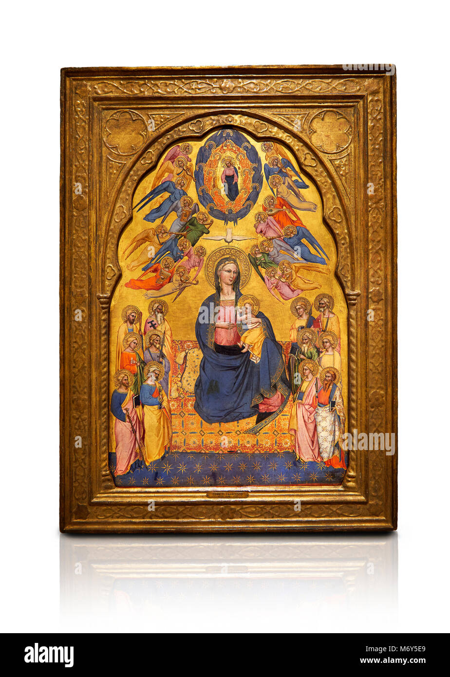 Pala gotica della Madonna dell'Umiltà con il Padre Eterno in gloria, da Cenni di Francesco di Ser Cenni di Firenze, circa 1375-80, tempera e Foto Stock