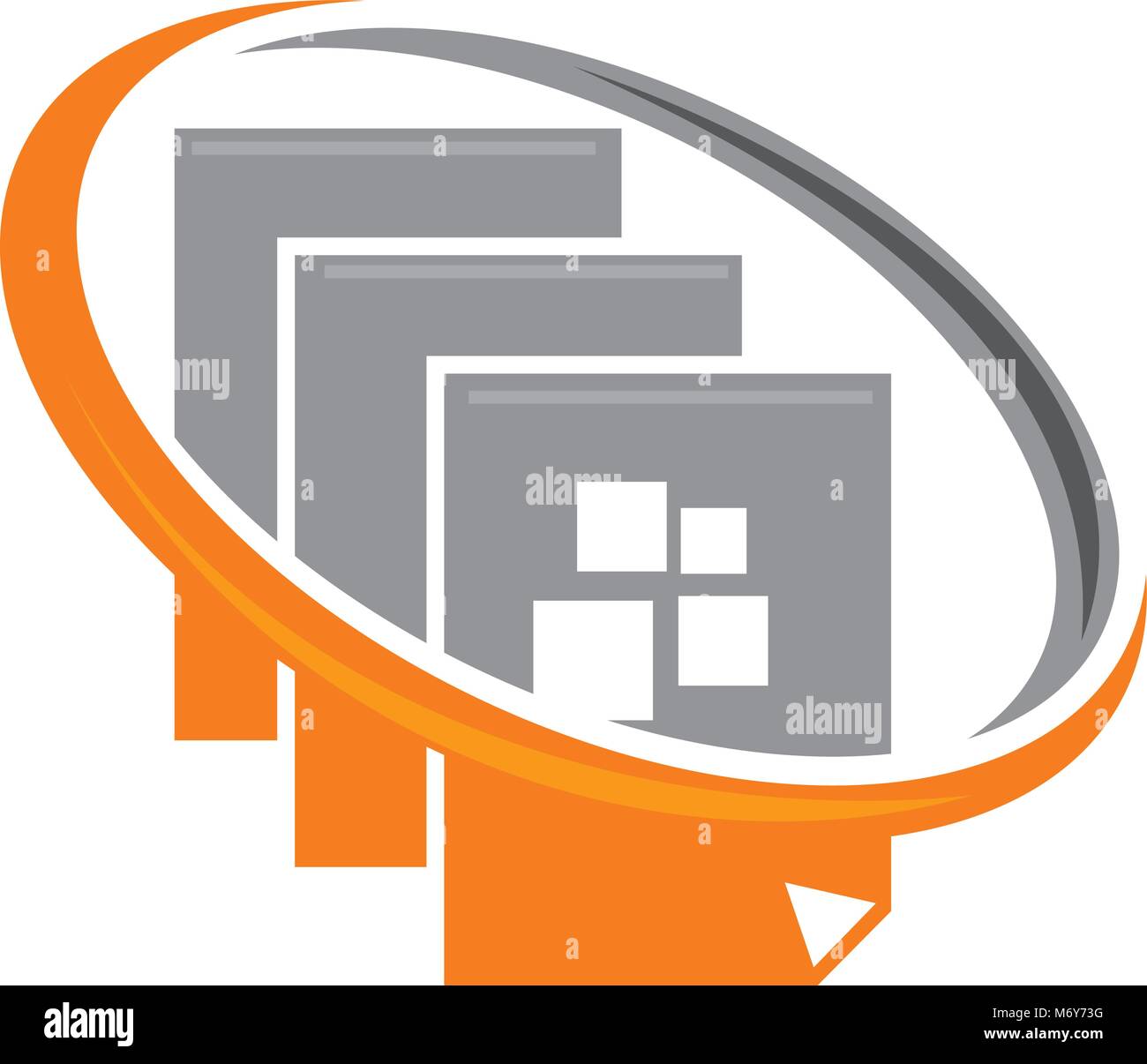 Documenti di circolazione Design Logo vettore modello Illustrazione Vettoriale