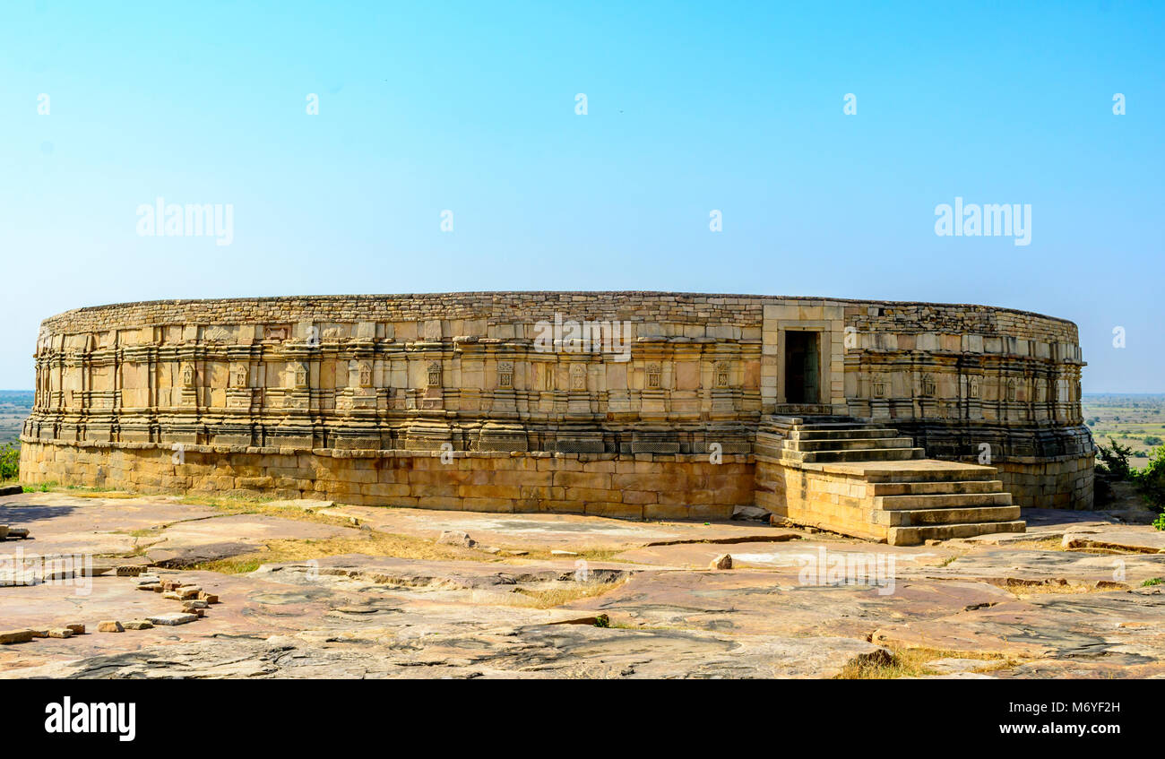Chausath Yogini Temple, Morena, Gwalior, Madhya Pradesh, India Foto Stock