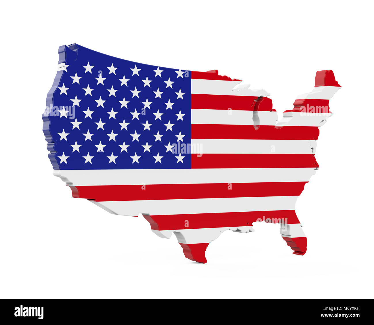 Stati Uniti d'America Map Bandiera Foto Stock