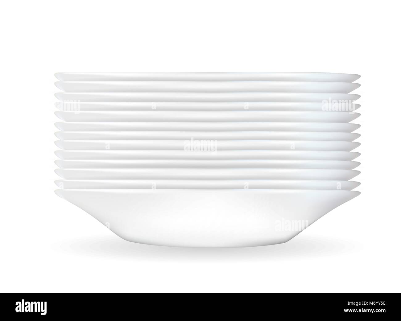 Modello tridimensionale realistico di un profondo piatto bianco. Illustrazione Vettoriale Illustrazione Vettoriale