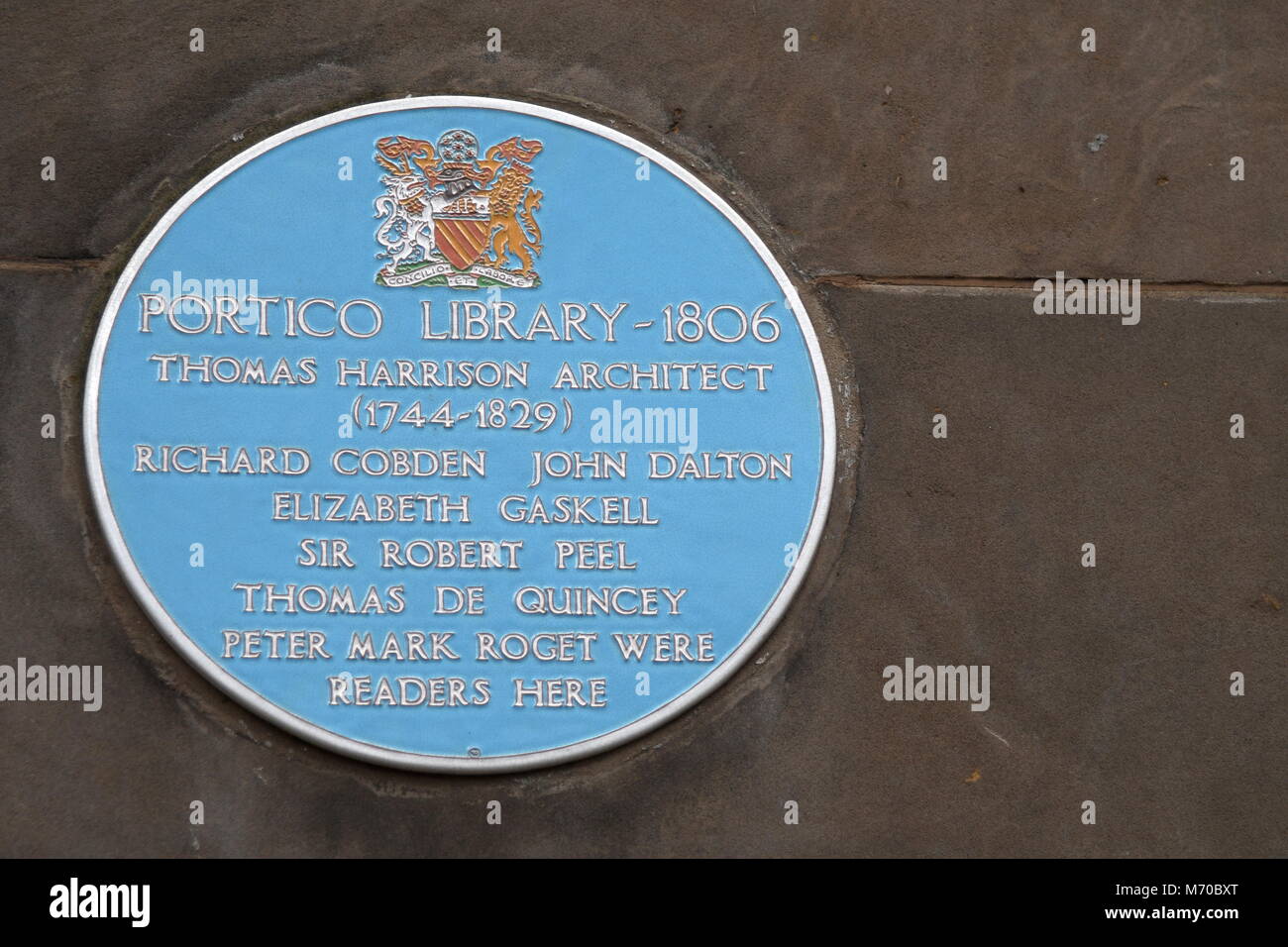 Portico Library, Manchester Foto Stock