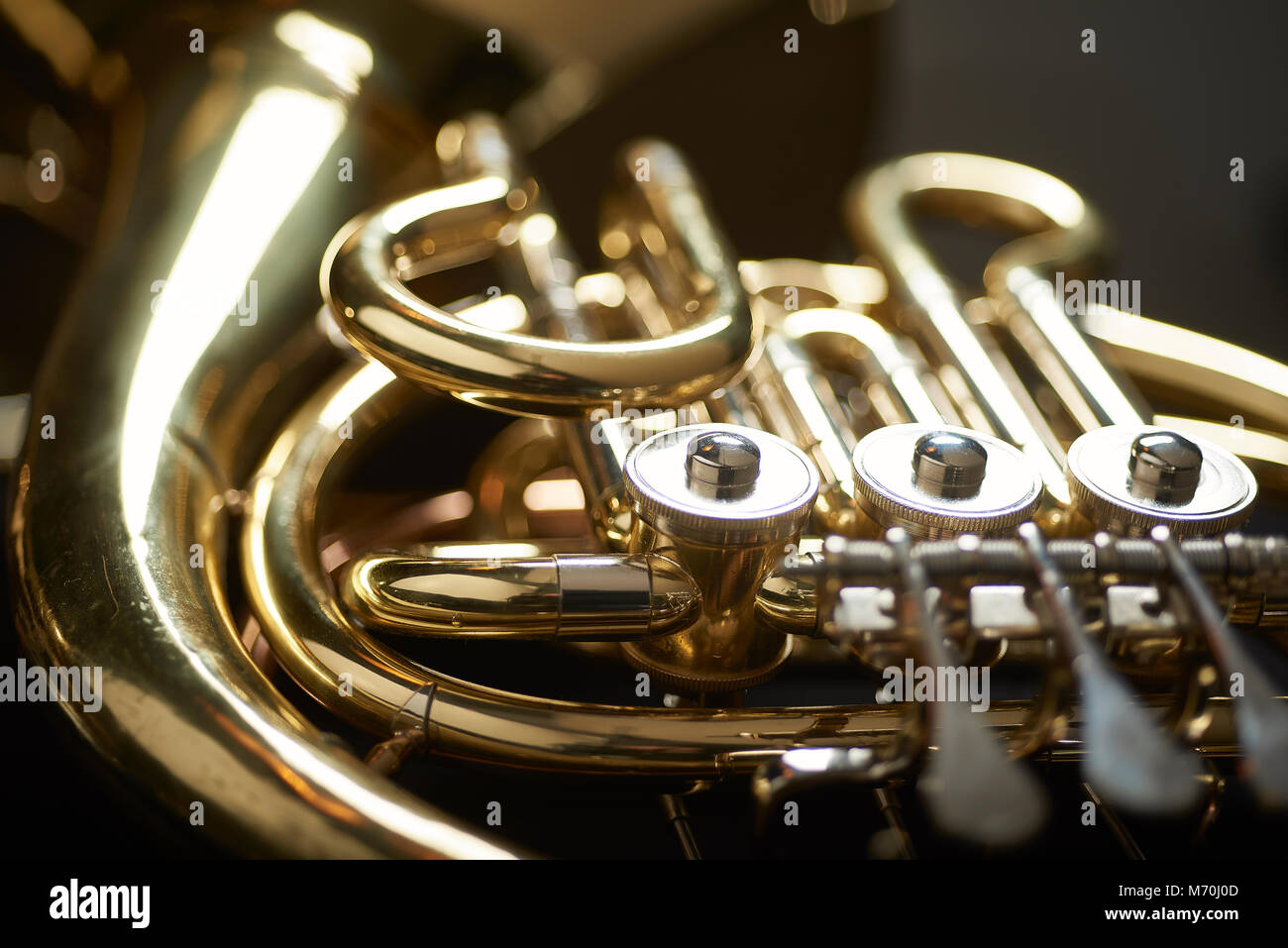 Close up di strumento con sfondo scuro Foto Stock
