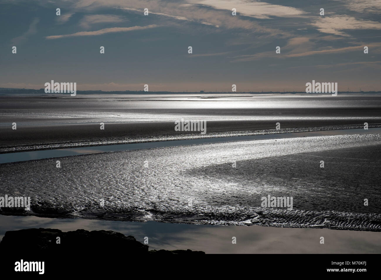 Baia di Morecambe situata vicino a Arnside, Inghilterra Foto Stock