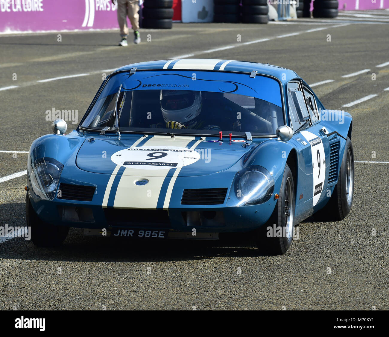 Gareth Burnett, Richard Evans, Michael Birch, Elva GT 160, JMR 985 E, Le Mans Classic 2014, 2014, il circuito da corsa, Classic, Classic Cars, Classic Racin Foto Stock