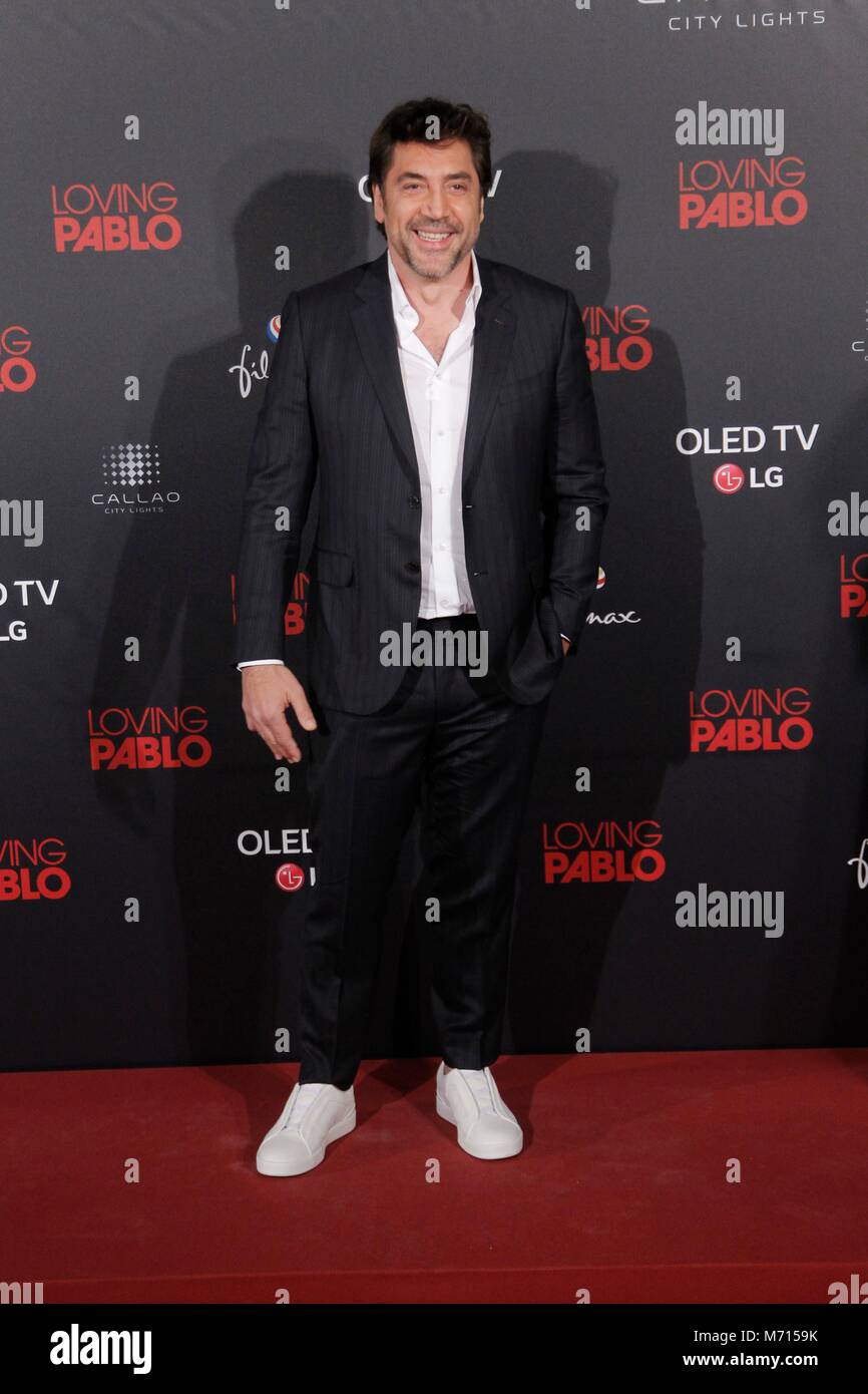 Premier de la pelicula 'amante Pablo', protagonizada por Penelope Cruz y Javier Bardem y dirigida por Fernando Leon de Aranoa. (Foto: Jose Cuesta/261/Cordon Premere). Javier Bardem. Cordon premere Foto Stock