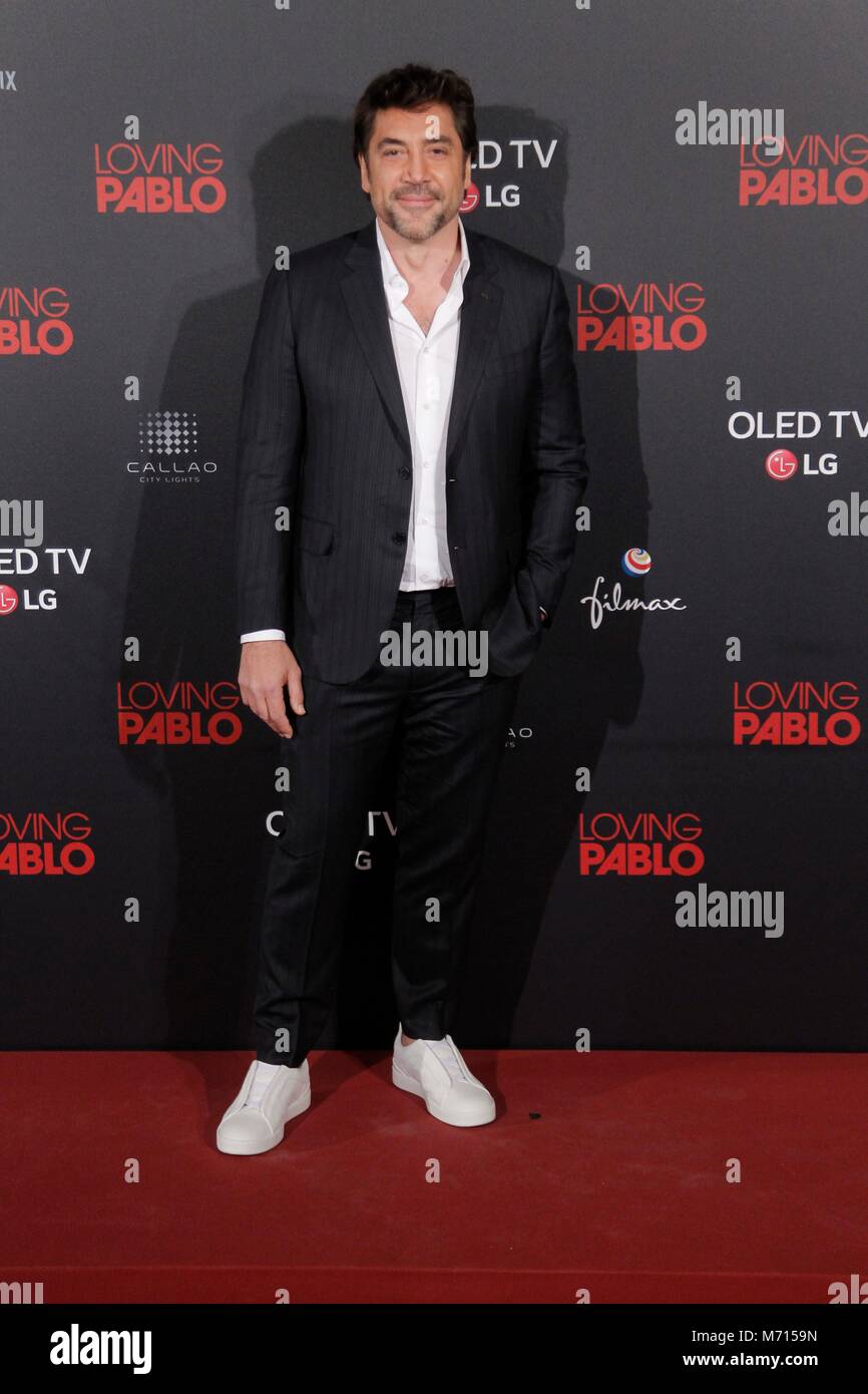 Premier de la pelicula 'amante Pablo', protagonizada por Penelope Cruz y Javier Bardem y dirigida por Fernando Leon de Aranoa. (Foto: Jose Cuesta/261/Cordon Premere). Javier Bardem. Cordon premere Foto Stock