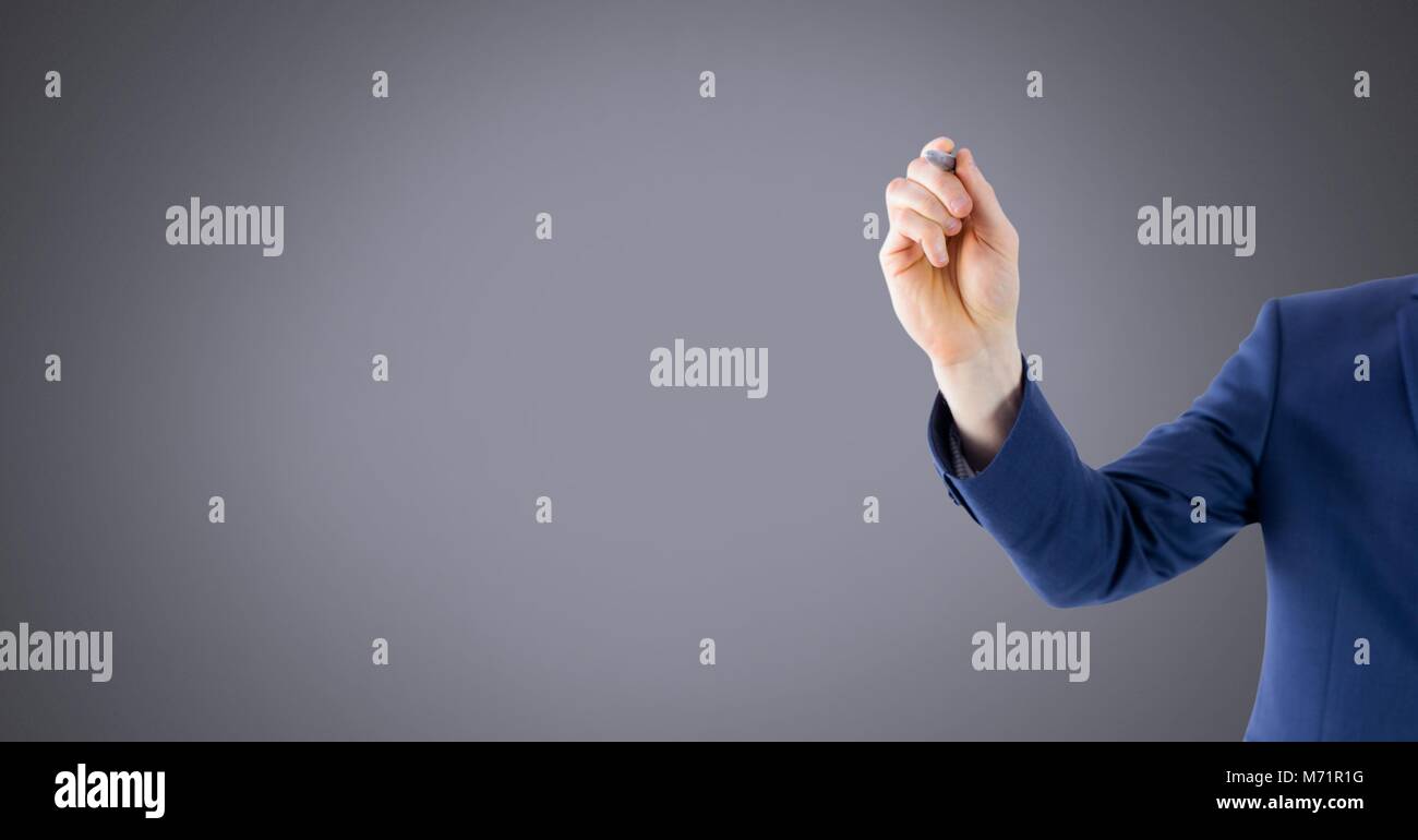 Mani il disegno o la scrittura Foto Stock