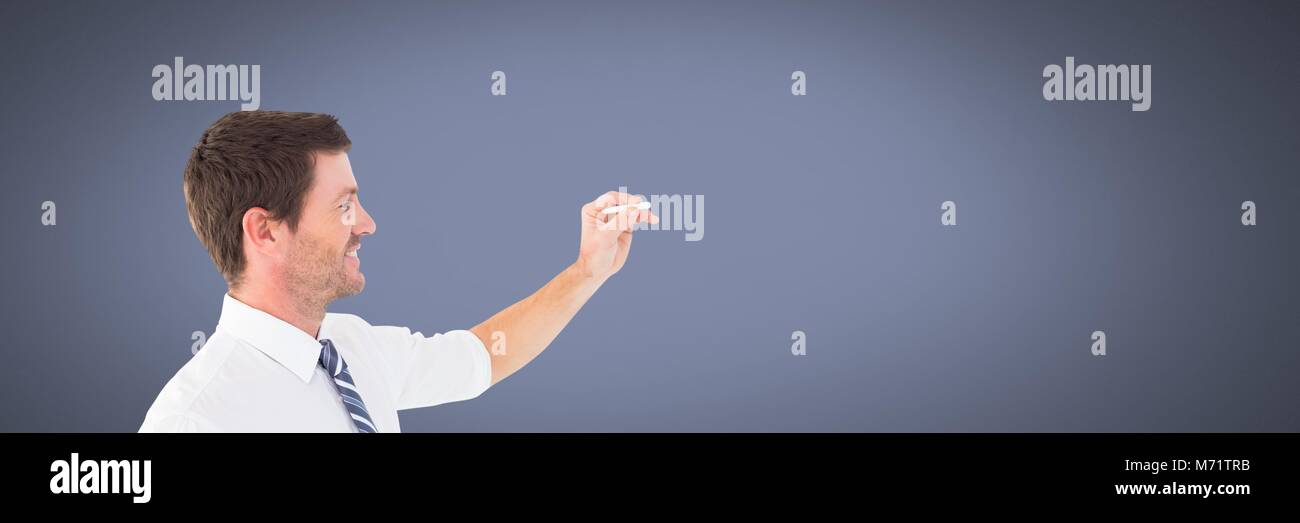 Imprenditore il disegno o la scrittura Foto Stock