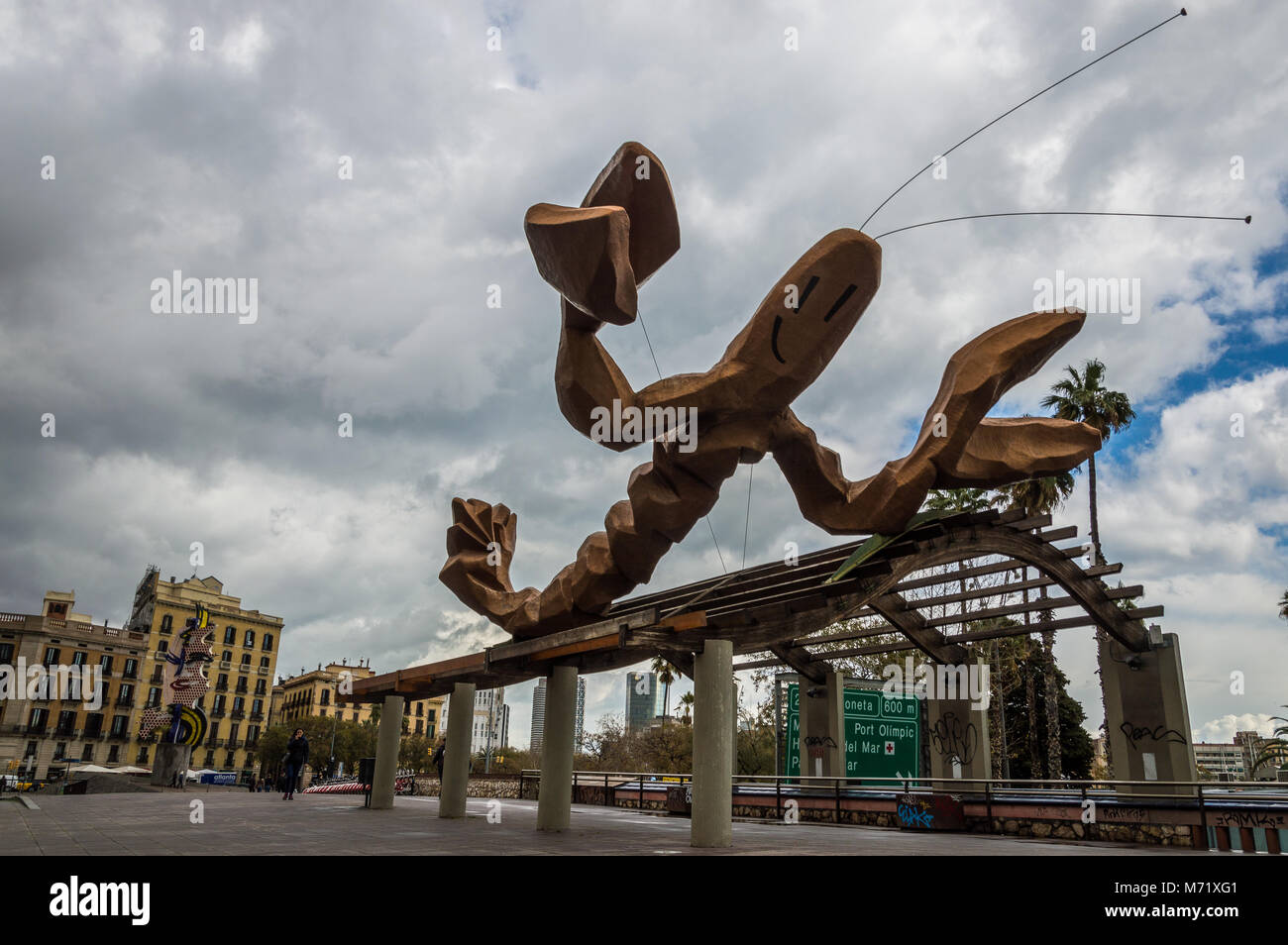 Icona di astice di Barcellona, Barceloneta Foto Stock