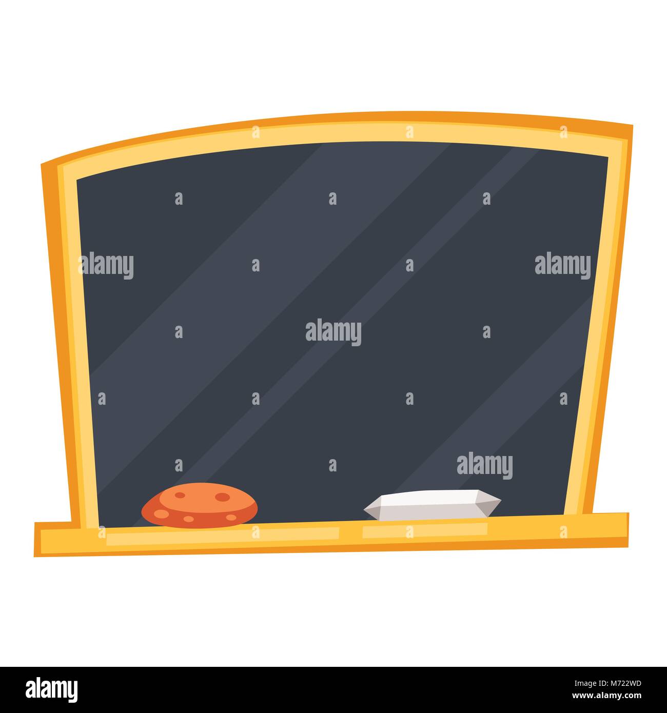 Nero vuota school board con spugna e chalk Illustrazione Vettoriale
