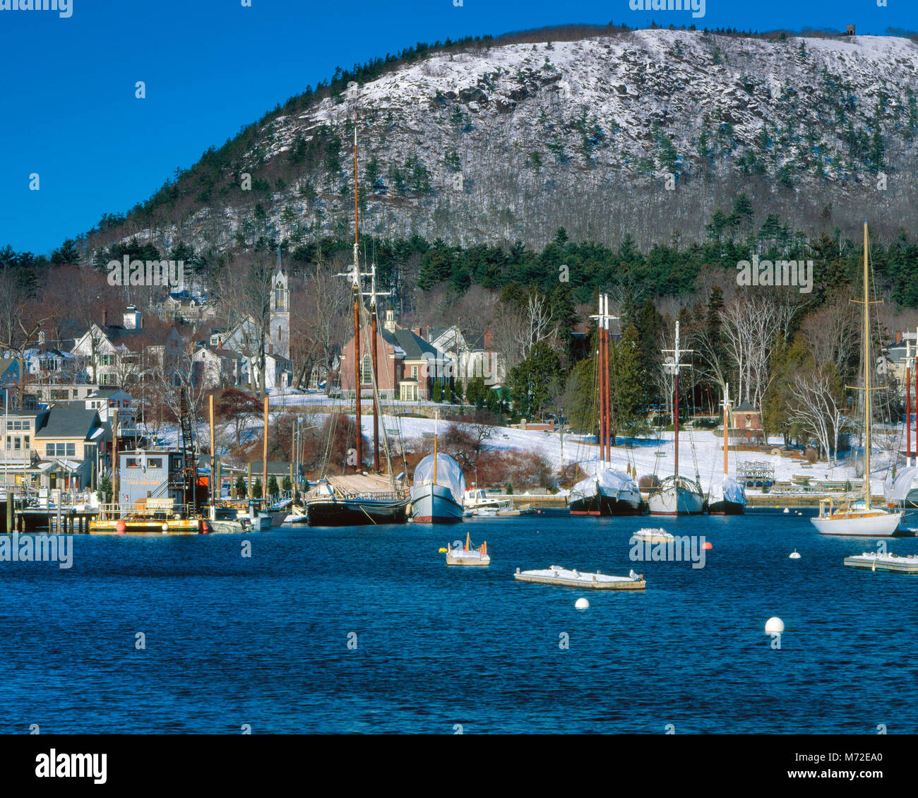 Inverno Harbour, Camden, Maine Foto Stock