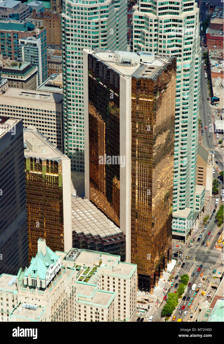 Toronto, il quartiere finanziario, vista aerea Foto Stock