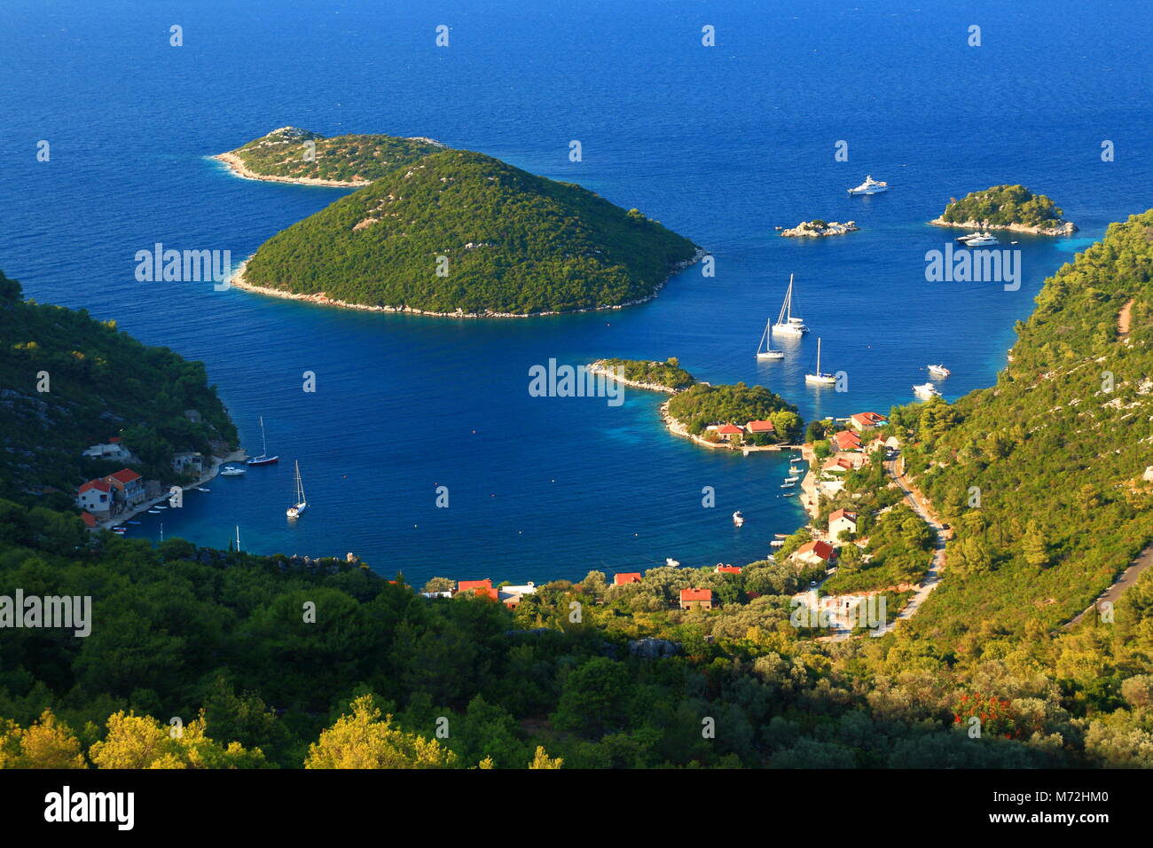 Isola di Mljet in Croazia, vista Prozurska luka Foto Stock