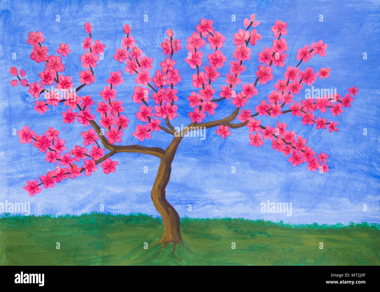 Pittura Con I Numeri Wowdecor, Tela Incorniciata 50,8x40,6 Cm. Motivo Esclusivo: Gru Bianca E Albero Di Pesco. Kit Completo Con Colori Acrilici E Pennelli. Rilassati E Crea Arte!