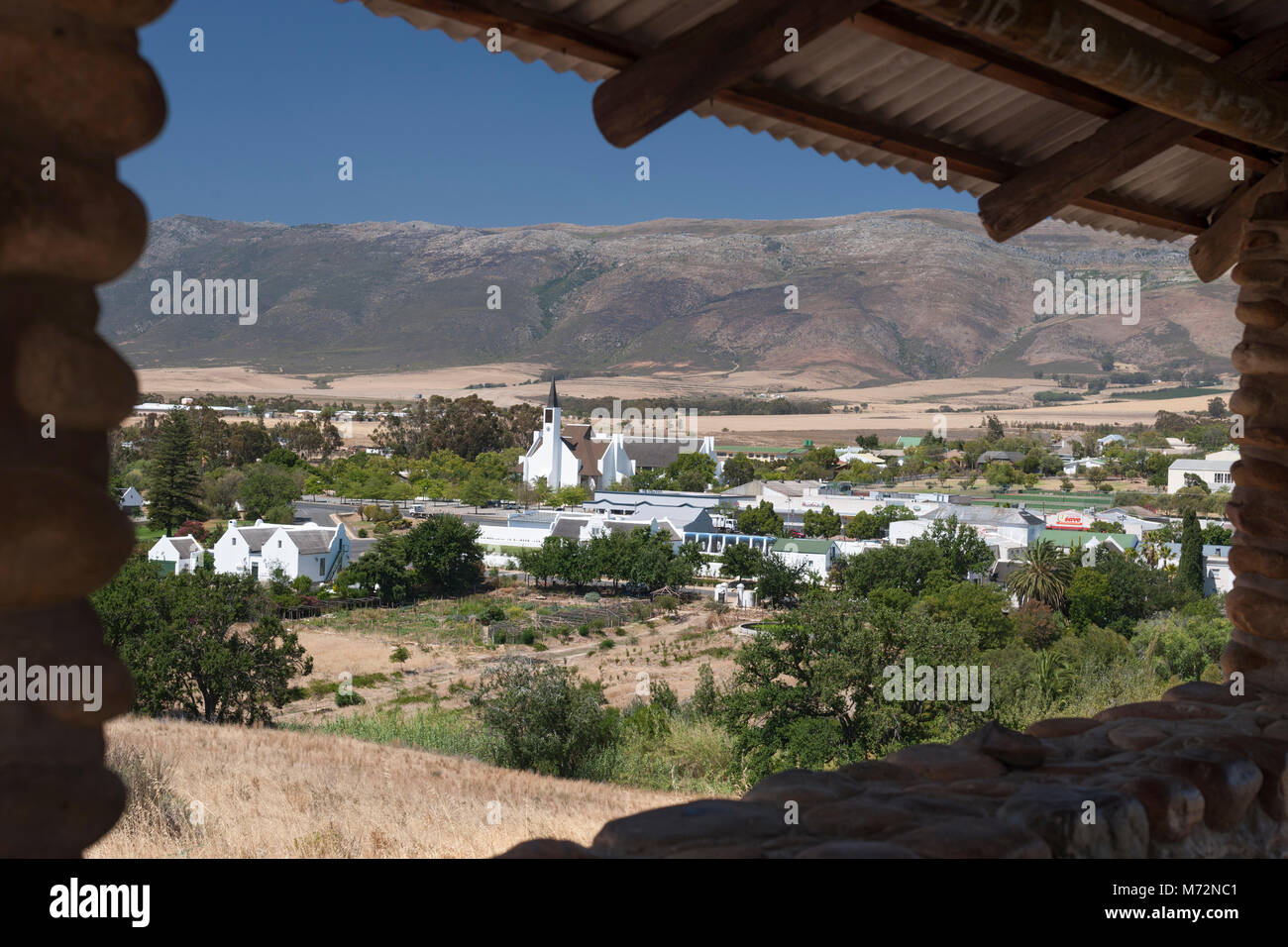 Vista della città di Tulbagh in Sud Africa Foto Stock