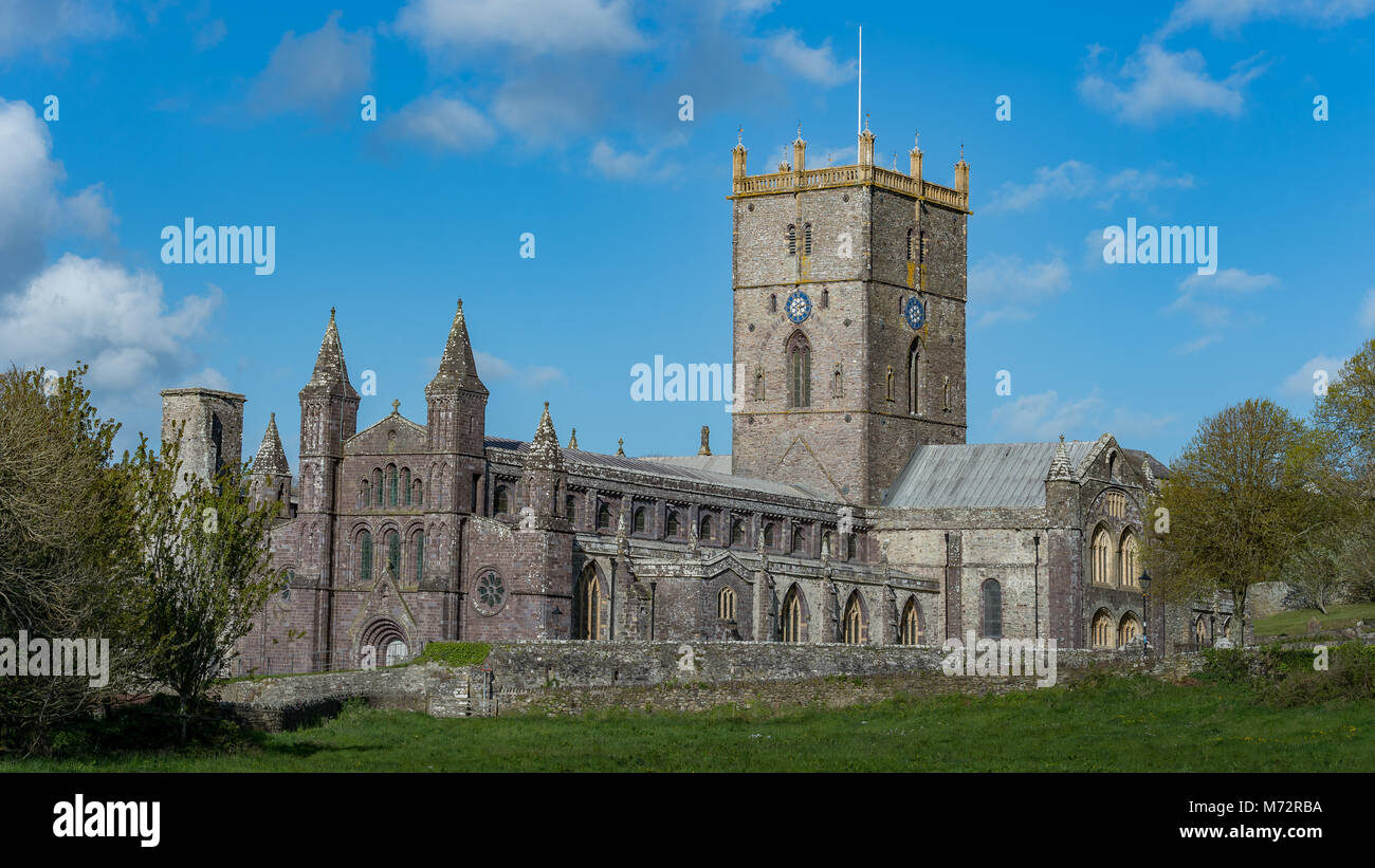 St David's Cathedral, Galles del Sud, Regno Unito Foto Stock