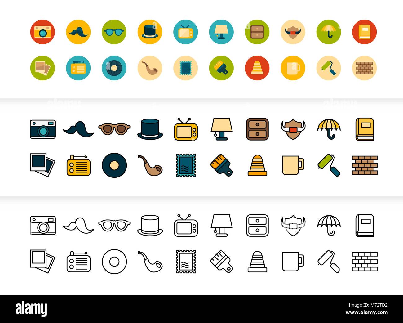 In bianco e nero e a colori delle icone di contorno, la sottile linea di corsa stile design Illustrazione Vettoriale