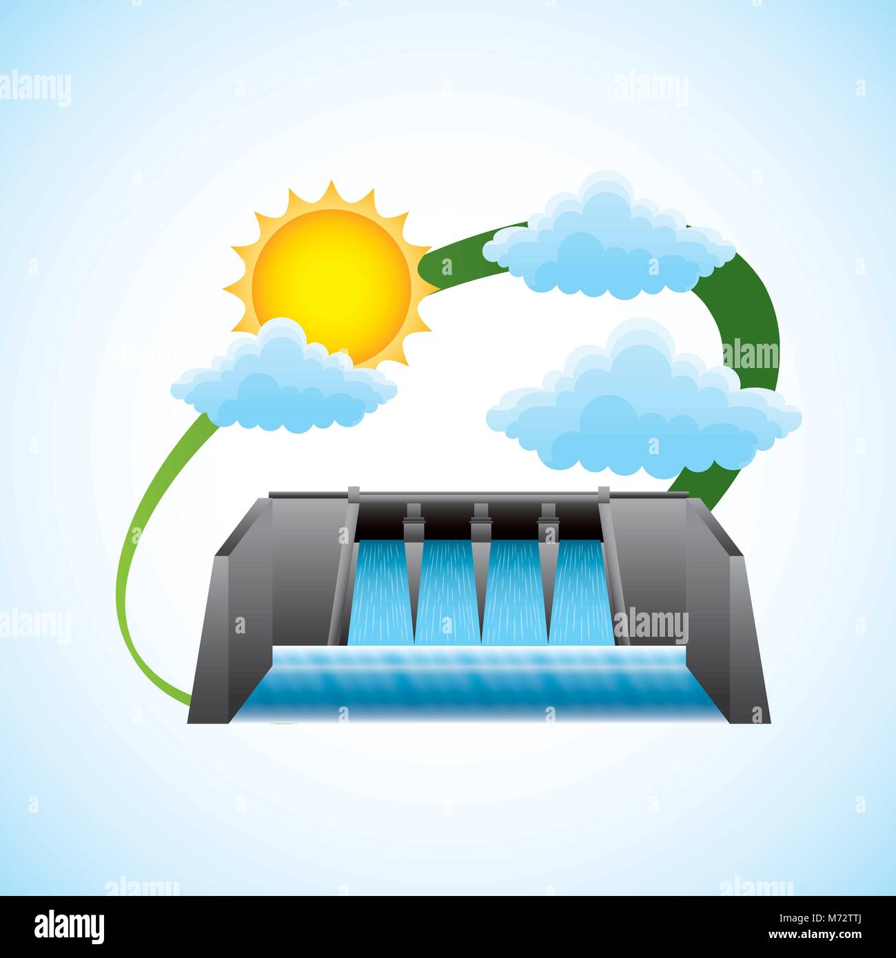 Fonti di energia rinnovabili design pulito Illustrazione Vettoriale