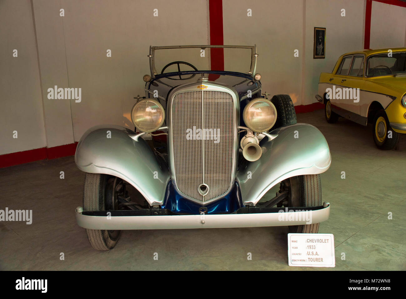 Chevrolet, colore grigio auto d'epoca nel mondo Auto Vintage Car Museum di Ahmedabad Gujarat Foto Stock