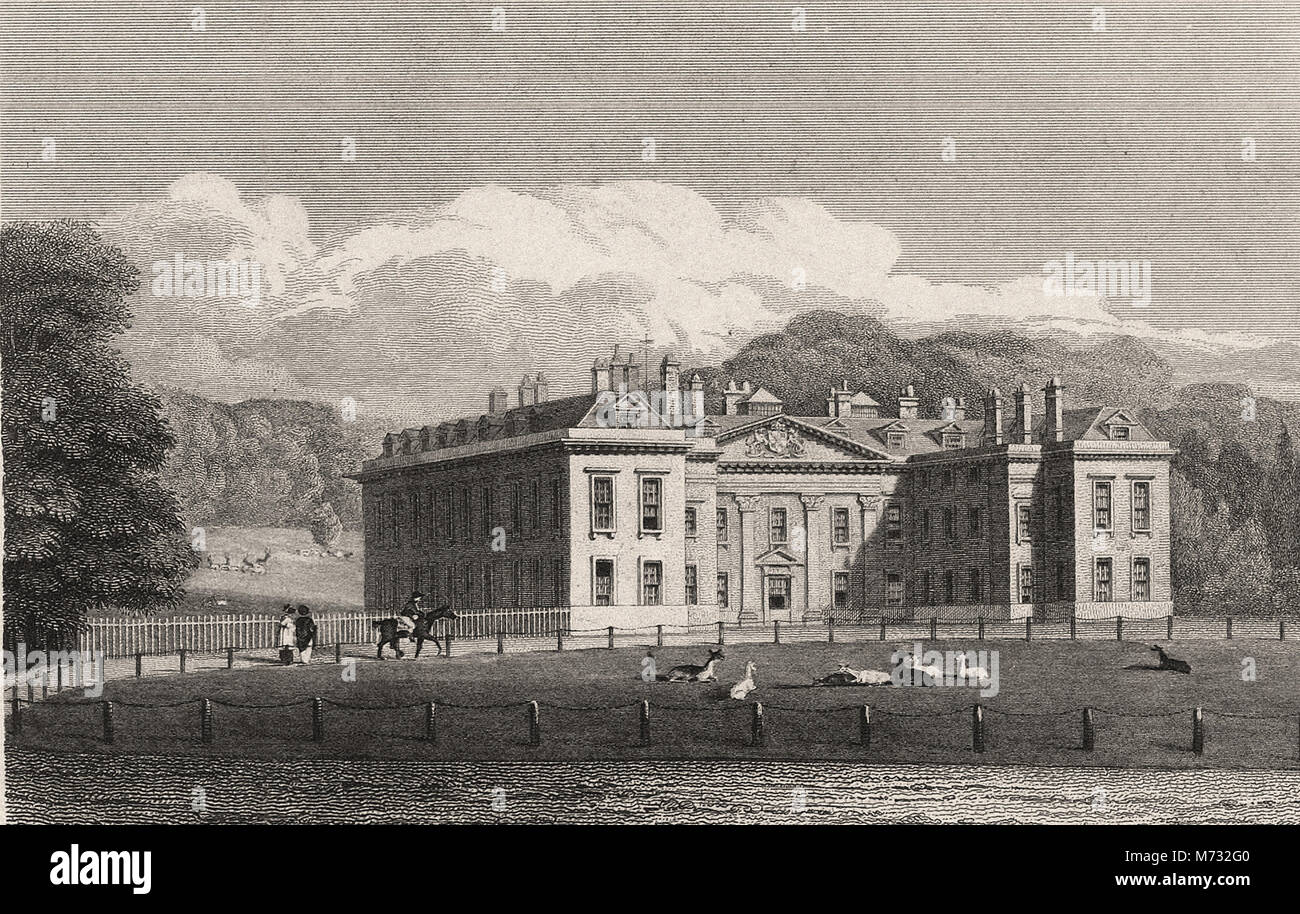 Vista di Althorp , Northamptonshire - J.P. NEALE E J. Le KEUX 1822 Foto Stock