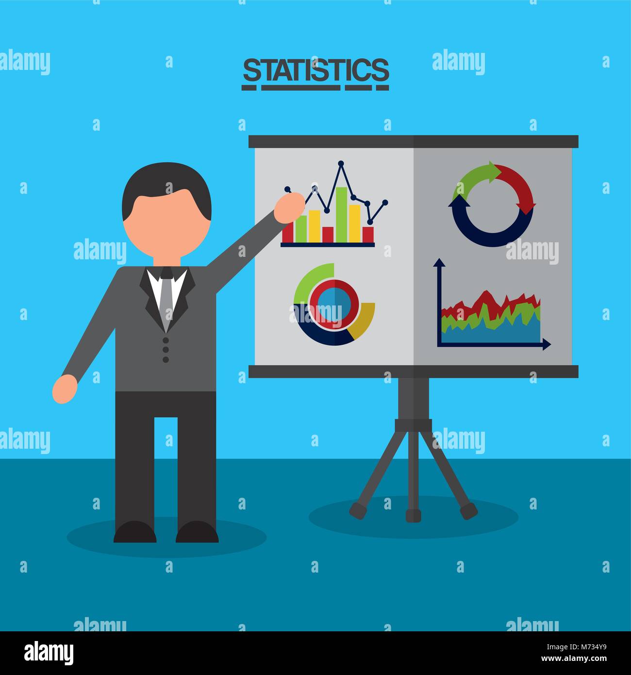 I dati statistici business report Illustrazione Vettoriale