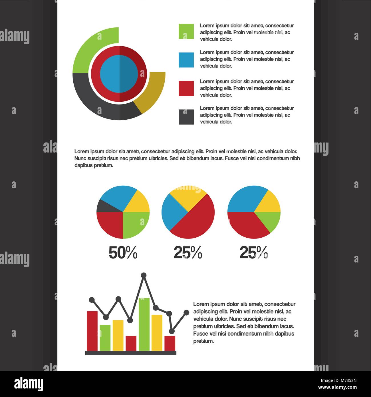 I dati statistici business report Illustrazione Vettoriale