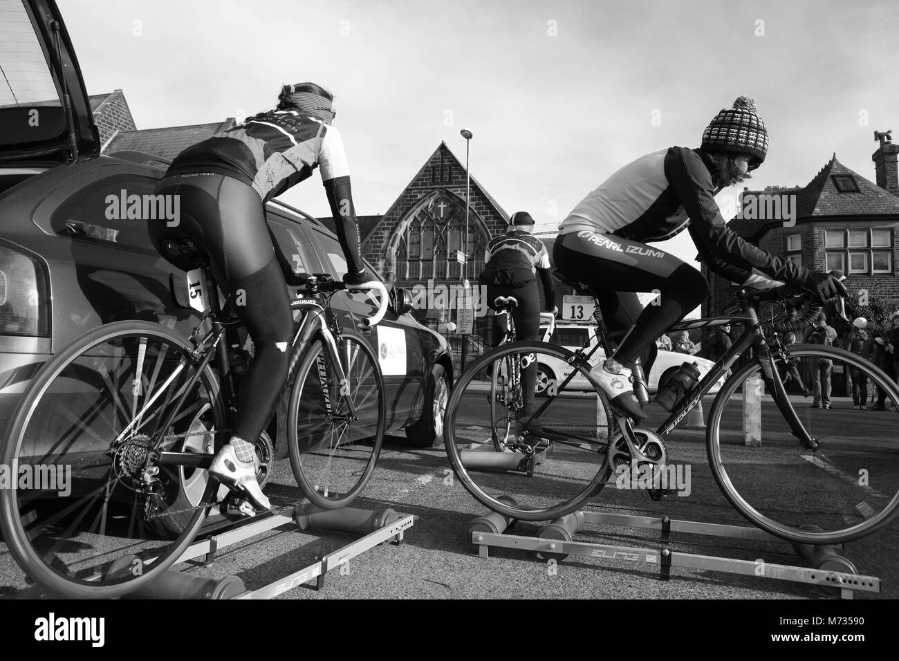 Tour de Yorkshire 2016 Preparazione per le donne stadio del Tourde Yorkshire Foto Stock