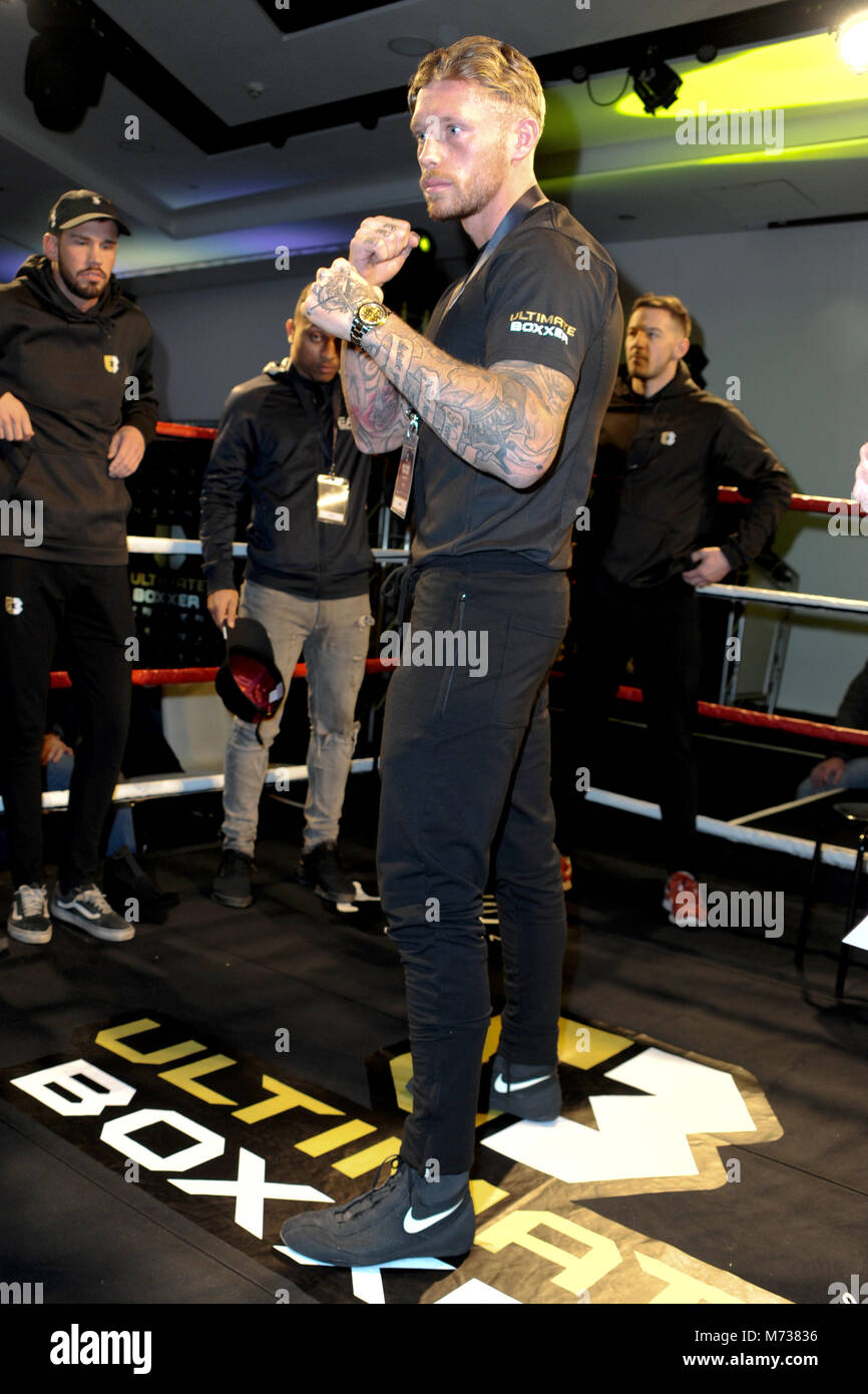 Lancio di Ultimate Boxxer, tenutosi a me Londra Hotel in Londra. Dotato di: Jimmy Cooper dove: Londra, Regno Unito quando: 05 Feb 2018 Credit: WENN.com Foto Stock