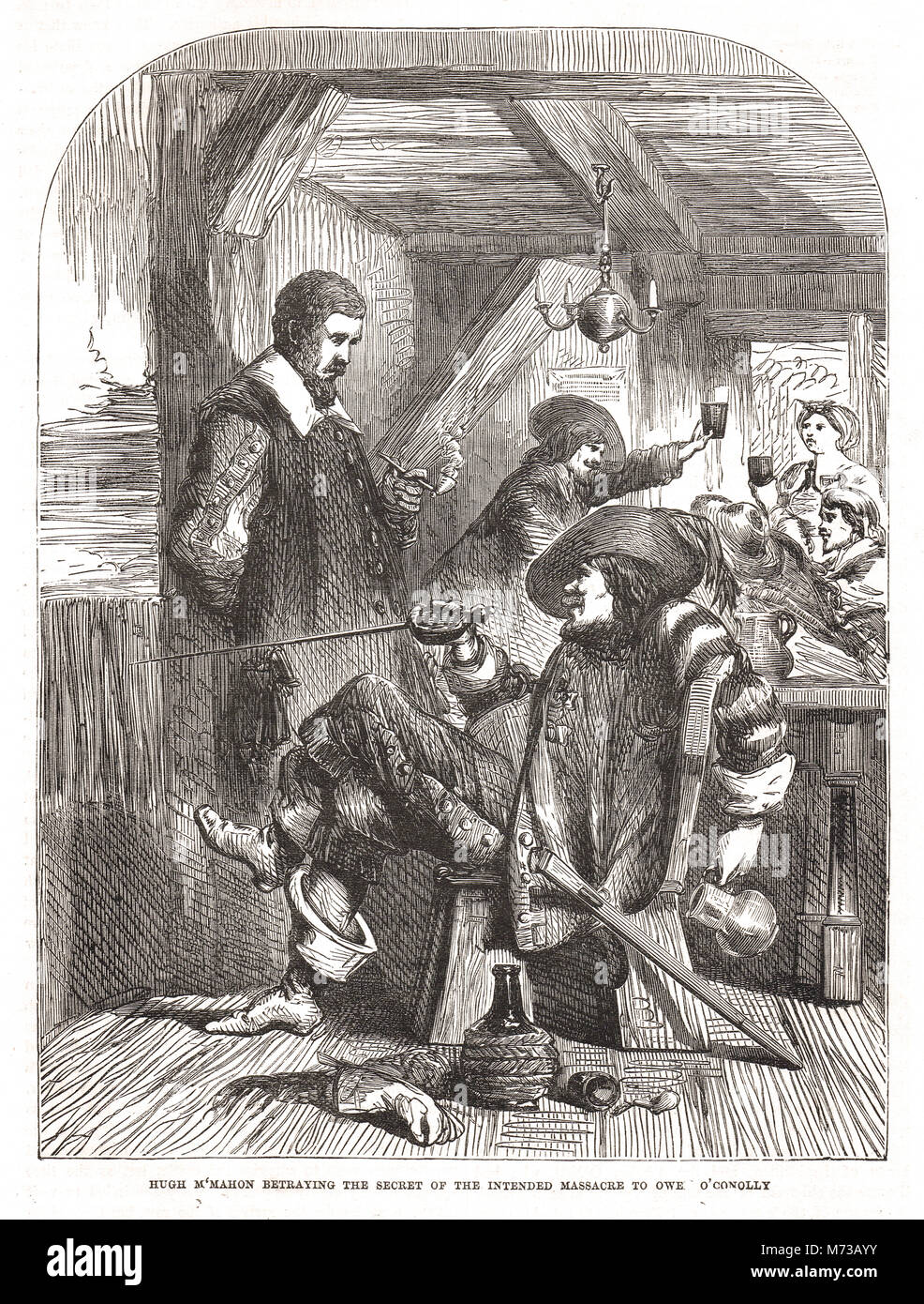 Hugh Oge MacMahon tradire il segreto del 23 ottobre la trama di Owen O'Connolly. Inizio della ribellione irlandese del 1641 Foto Stock