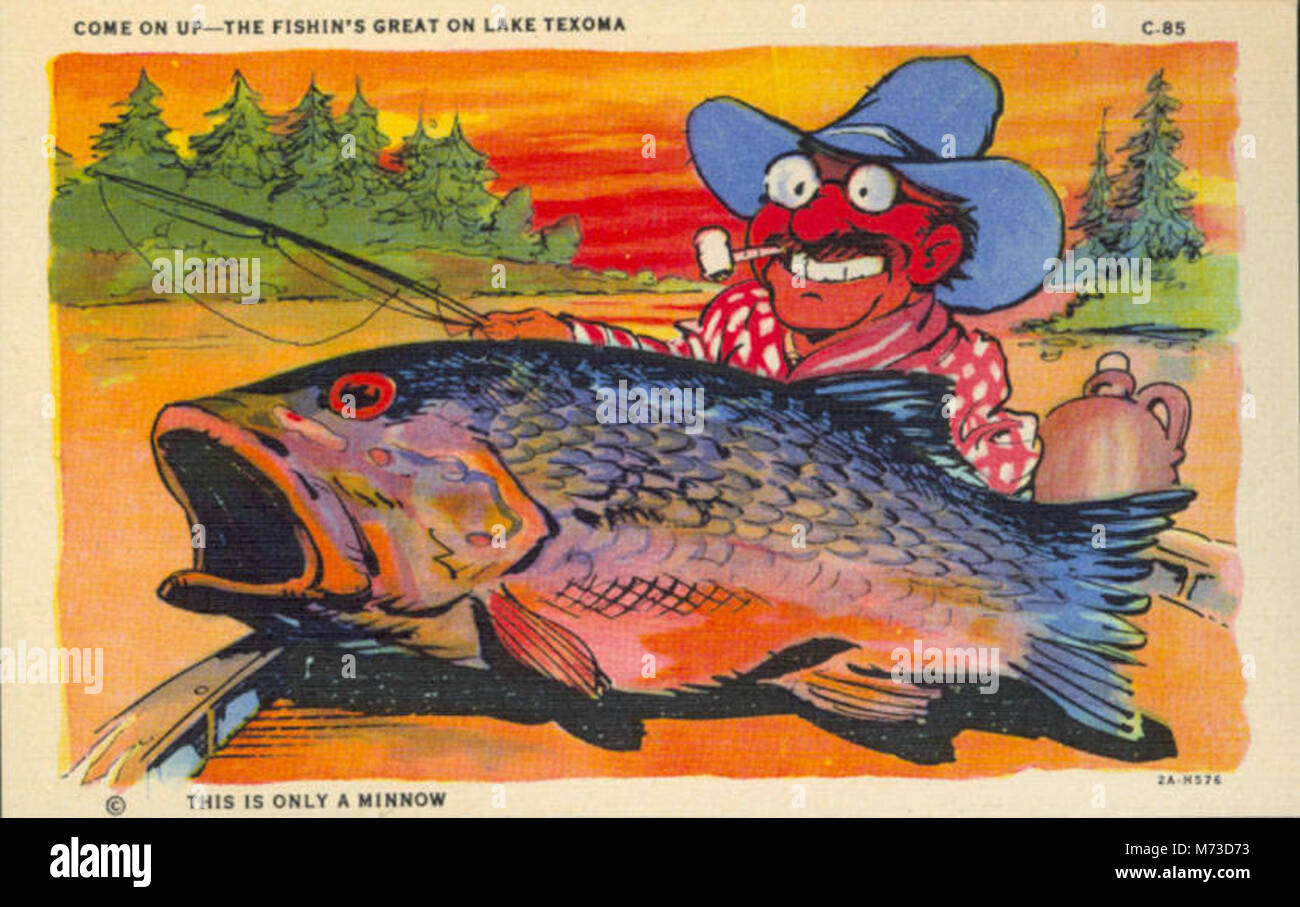 Vieni su--l'Fishin grande sul lago Texoma. Questo è solo un Minnow. (Bni 429006) Foto Stock