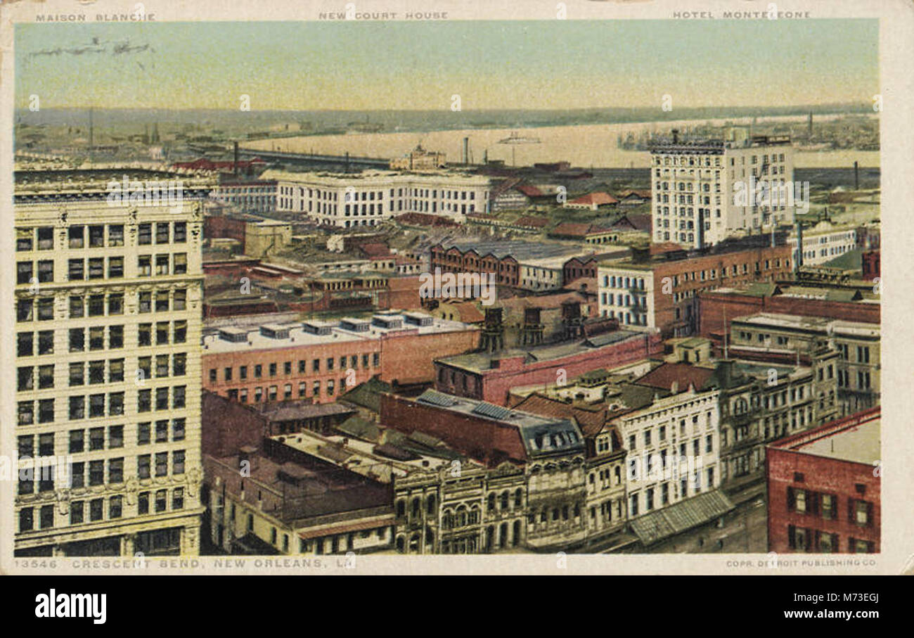 Crescent Bend, una posizione panoramica con caratteristiche naturali come le curve del fiume e i paesaggi circostanti, catturati in questa immagine storica, offre una vista della campagna americana. Foto Stock