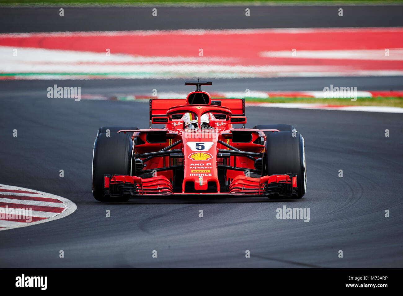 Barcellona, Spagna. 8 Marzo, 2018. Sebastian Vettel del team Ferrari in azione durante la pre-stagione di Formula Uno prova. Credito: Pablo Guillen Alamy News Foto Stock
