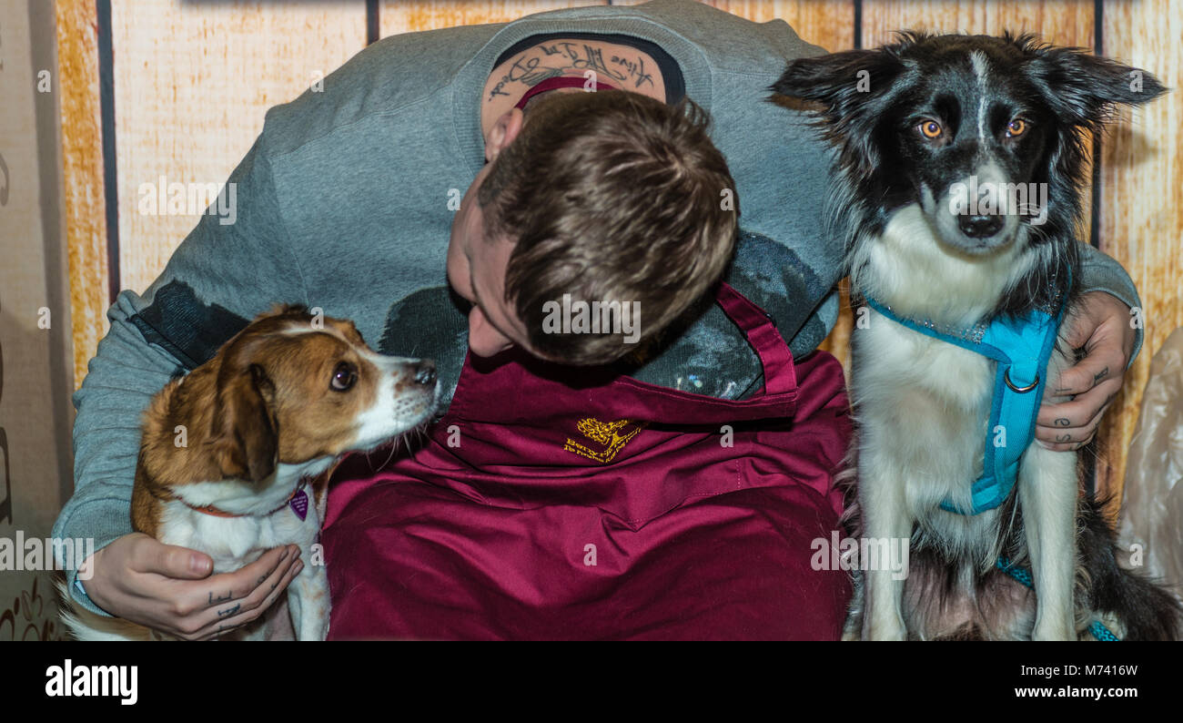 Birmingham, Regno Unito. 8 Mar, 2018.Il Professor verde facendo un photocall sul Benyfit cavalletto naturale in questo decennio il Crufts Dog Show a Birminghams NEC. Credito: charlie bryan/Alamy Live News Foto Stock