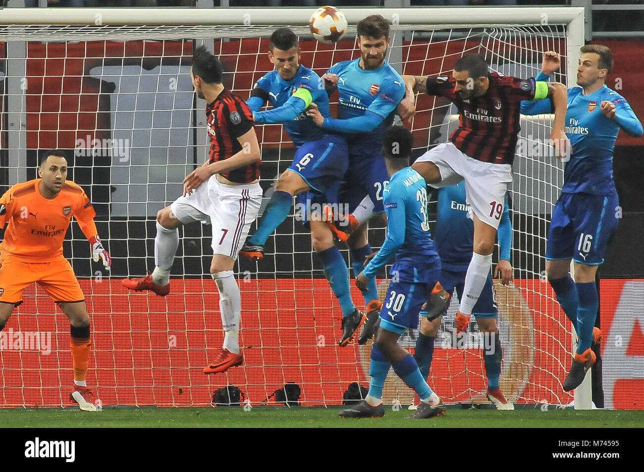 Milano, Italia. 8 Marzo, 2018. durante la partita UEFA Europa League tra Milan e Arsenal FCat Meazza. 8 Mars 2018 Credit: FABIO PETROSINO/Alamy Live News Foto Stock