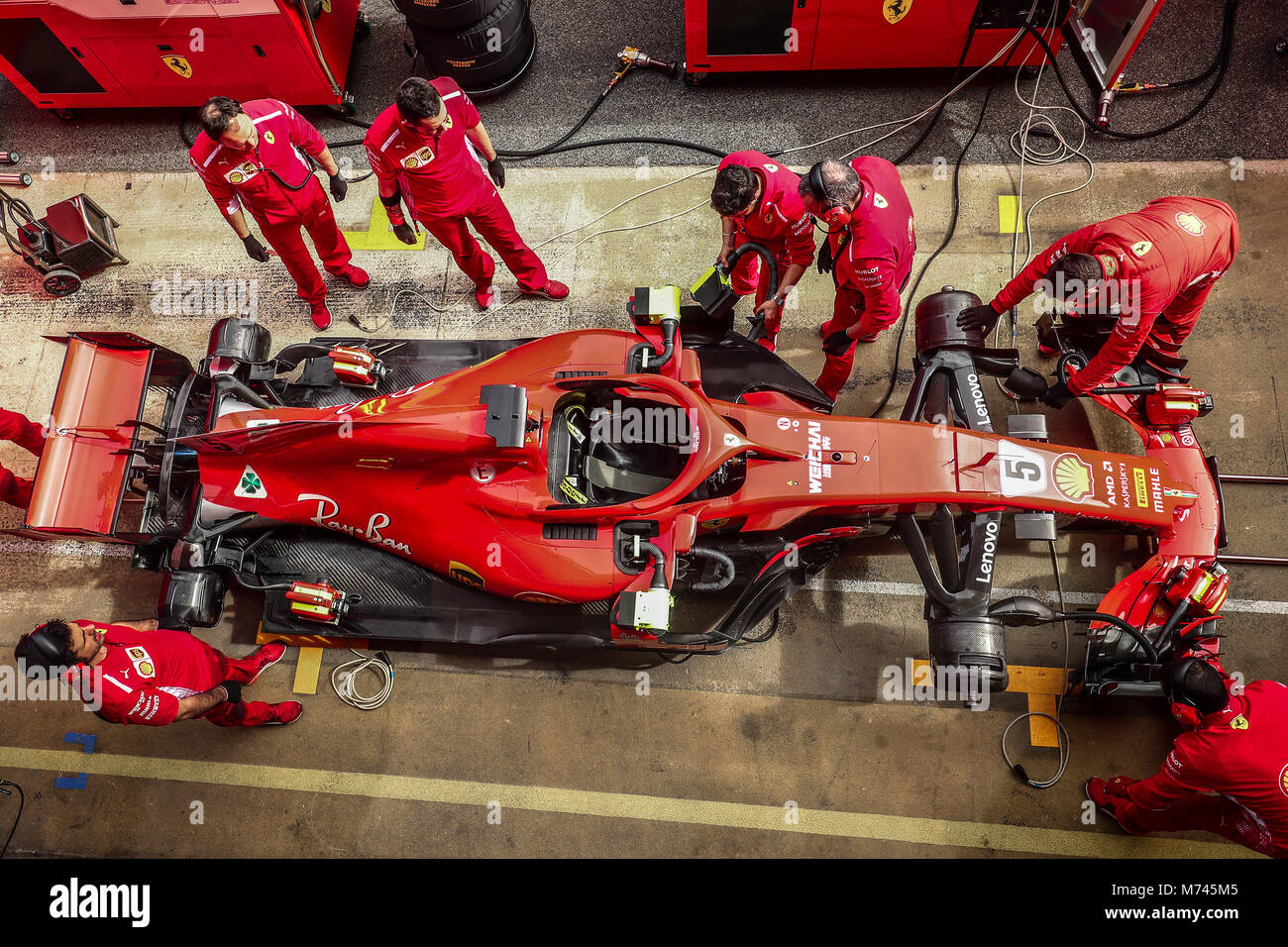 Box Ferrari Montmelo 08-03-2018 prova di Formula 1 Championship 2018 Foto Federico Basile / Insidefoto Foto Stock