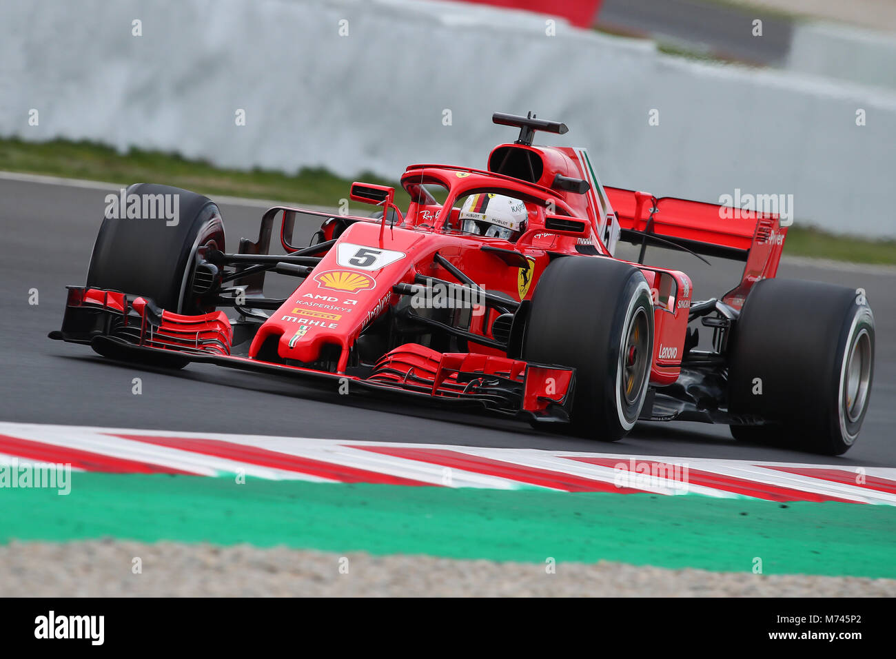 Sebastian Vettel Ferrari Montmelo 08-03-2018 prova di Formula 1 Championship 2018 Foto Federico Basile / Insidefoto Foto Stock