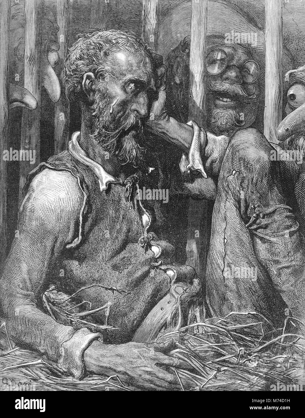 Don Chisciotte, una illustrazione da Gustave Dore da un 1880 edizione del Don Quijote di Cervantes. Foto Stock